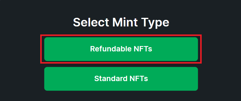 create refundable nft